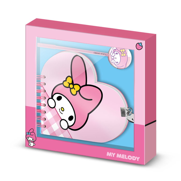 Karactermania My Melody Set de Diario Corazón con Llave y Bolígrafo Rosa Karactermania My Melody Set de Diario Corazón con Llave y Bolígrafo Rosa
