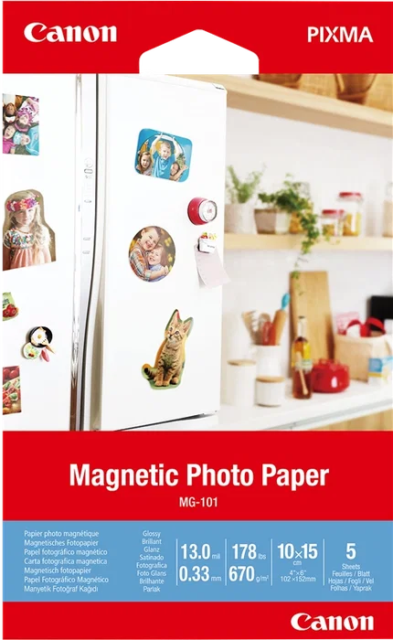 Canon Papel Fotográfico Magnético MG-101 10x15 cm, 5 Hojas