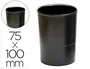 Q-connect Cubilete Portalápices Negro Opaco Plástico 100% Reciclado Redondo Diámetro 75 mm Alto 100 mm