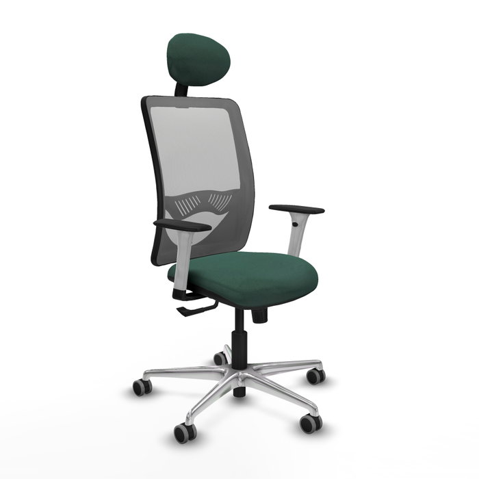 PIQUERAS Y CRESPO Silla de oficina Zulema con mecanismo Sincro, Verde botella y Gris PIQUERAS Y CRESPO Silla de oficina Zulema con mecanismo Sincro, Verde botella y Gris