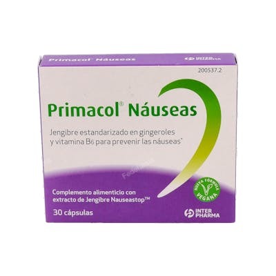 INTERPHARMA Primacol Náuseas 30 cápsulas INTERPHARMA Primacol Náuseas 30 cápsulas