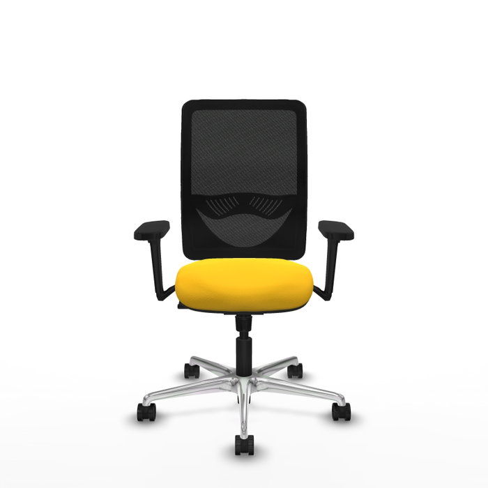 PIQUERAS Y CRESPO Silla de oficina Zulema con mecanismo Sincro, Amarillo y Negro