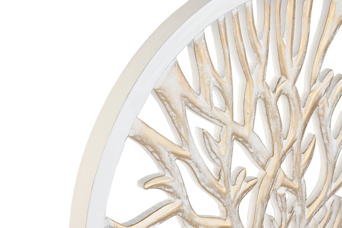 DKD Home Decor Decoración de Pared Árbol Decapé Blanco y Beige DKD Home Decor Decoración de Pared Árbol Decapé Blanco y Beige