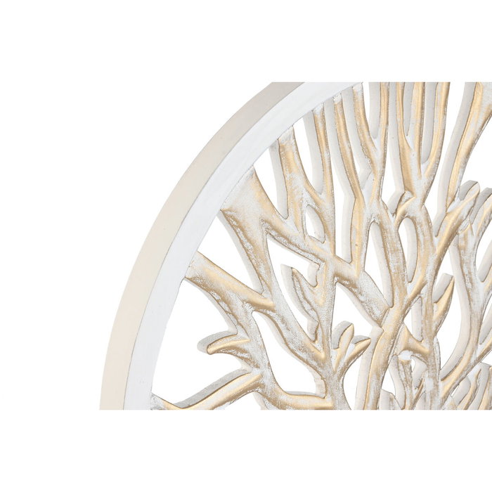 DKD Home Decor Decoración de Pared Árbol Decapé Blanco y Beige DKD Home Decor Decoración de Pared Árbol Decapé Blanco y Beige