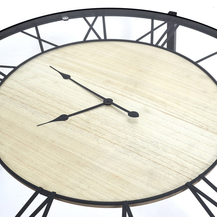 Home Deco Factory Industriel Mesa Auxiliar Reloj Diámetro 90 cm Alto 50 cm