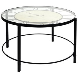 Home Deco Factory Industriel Mesa Auxiliar Reloj Diámetro 90 cm Alto 50 cm