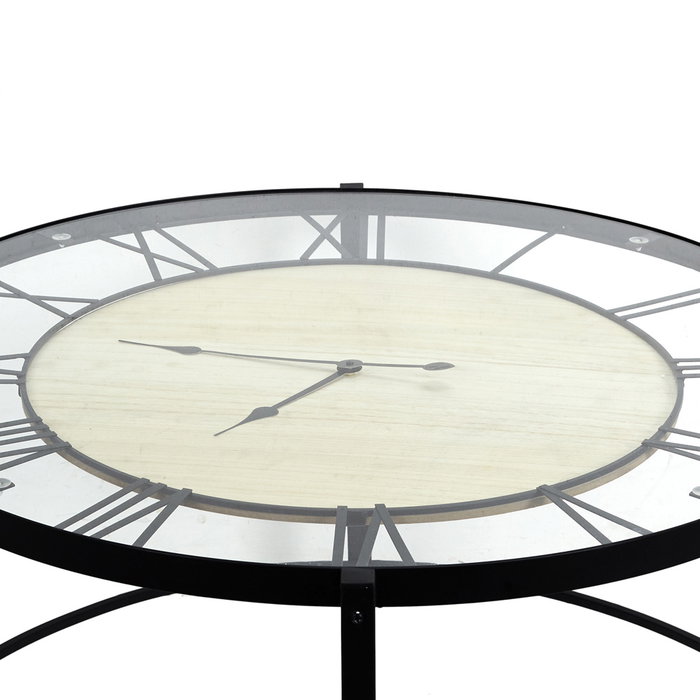 Home Deco Factory Industriel Mesa Auxiliar Reloj Diámetro 90 cm Alto 50 cm