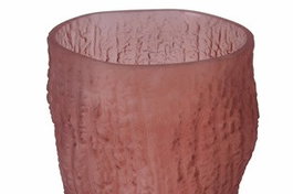 DKD Home Decor Jarrón de Cristal Mate Terracota 14x14x21 cm