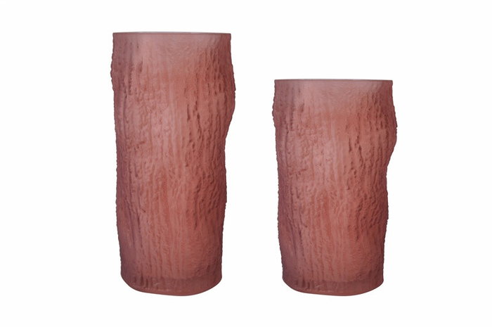DKD Home Decor Jarrón de Cristal Mate Terracota 14x14x21 cm DKD Home Decor Jarrón de Cristal Mate Terracota 14x14x21 cm