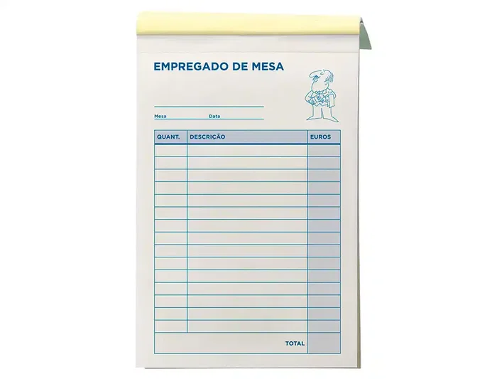 Liderpapel Talonario Camarero Octavo 2 Copias Duplicado 60g Portugues