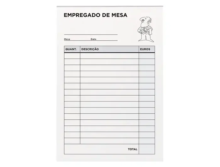 Liderpapel Talonario Camarero Octavo 2 Copias Duplicado 60g Portugues