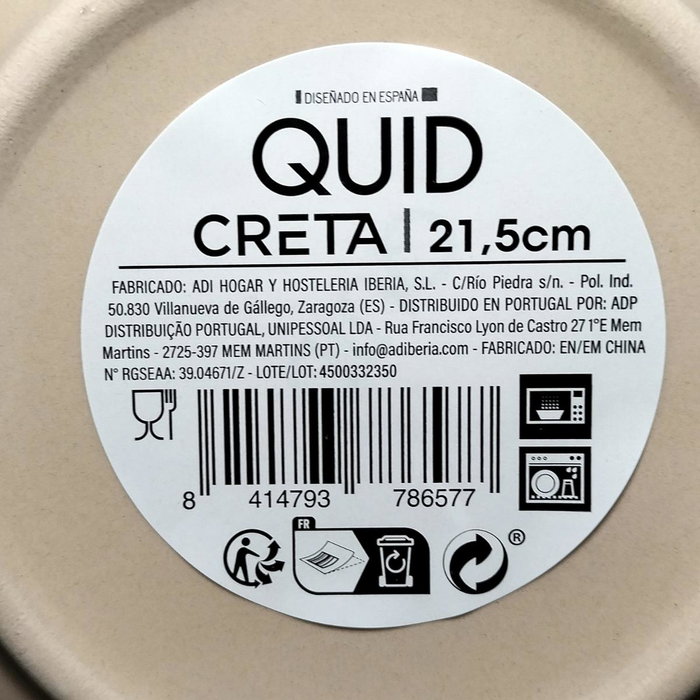 Quid Plato Hondo Cerámico Creta Azul 21,5 cm