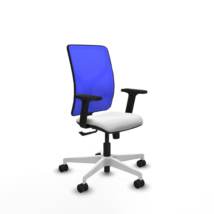 PIQUERAS Y CRESPO Silla de oficina Motilla con mecanismo Sincro, Blanco y Azul PIQUERAS Y CRESPO Silla de oficina Motilla con mecanismo Sincro, Blanco y Azul