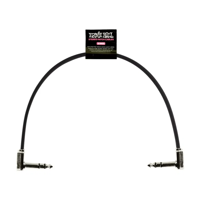Ernie Ball Cable Eb Patch Flat Ribbon Trs 12" Negro para Pedalera y Conexiones Estéreo Ernie Ball Cable Eb Patch Flat Ribbon Trs 12" Negro para Pedalera y Conexiones Estéreo