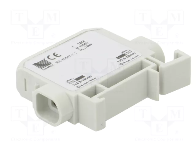 PAWBOL Bloque de distribución 125A 1kV para raíl DIN