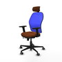PIQUERAS Y CRESPO Silla de oficina Jorquera con mecanismo Sincro/Traslack Marrón y Azul
