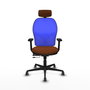 PIQUERAS Y CRESPO Silla de oficina Jorquera con mecanismo Sincro/Traslack Marrón y Azul