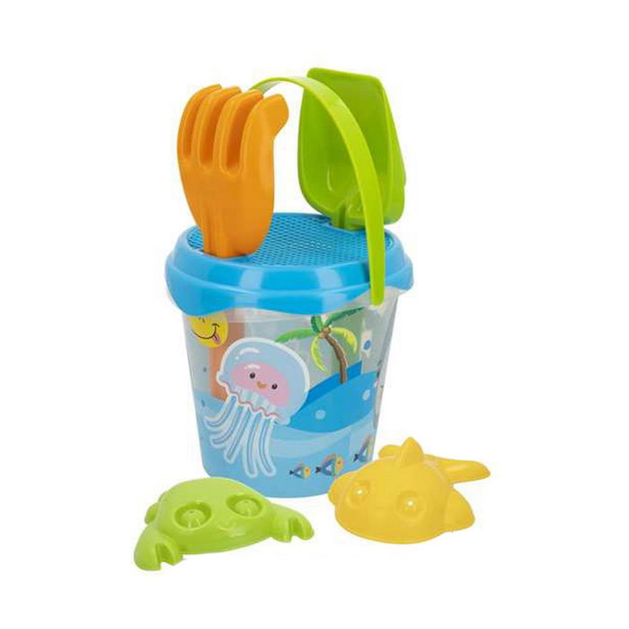 Color Baby Cubo Playa Animal Summer 18cm con Pala, Rastrillo y 2 Moldes en Red Color Baby Cubo Playa Animal Summer 18cm con Pala, Rastrillo y 2 Moldes en Red