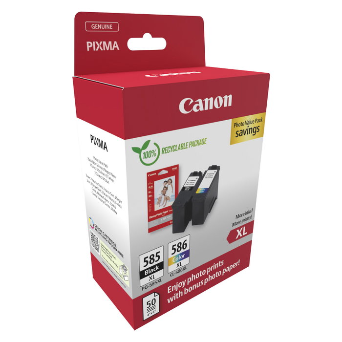 Canon PG-585XL/CL-586XL Photo Value Pack con Papel Fotográfico