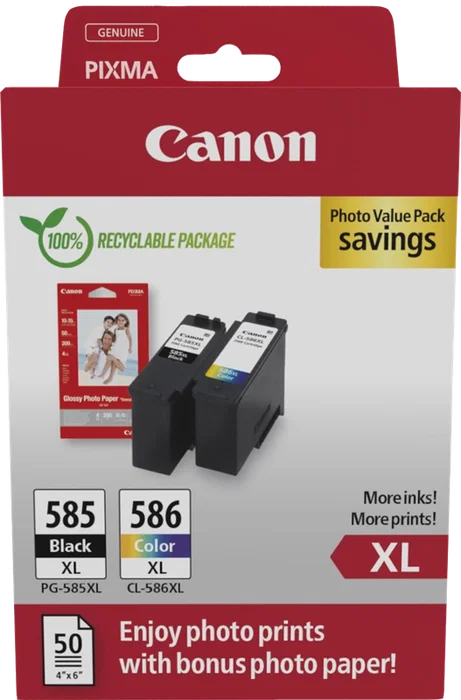 Canon PG-585XL/CL-586XL Photo Value Pack con Papel Fotográfico