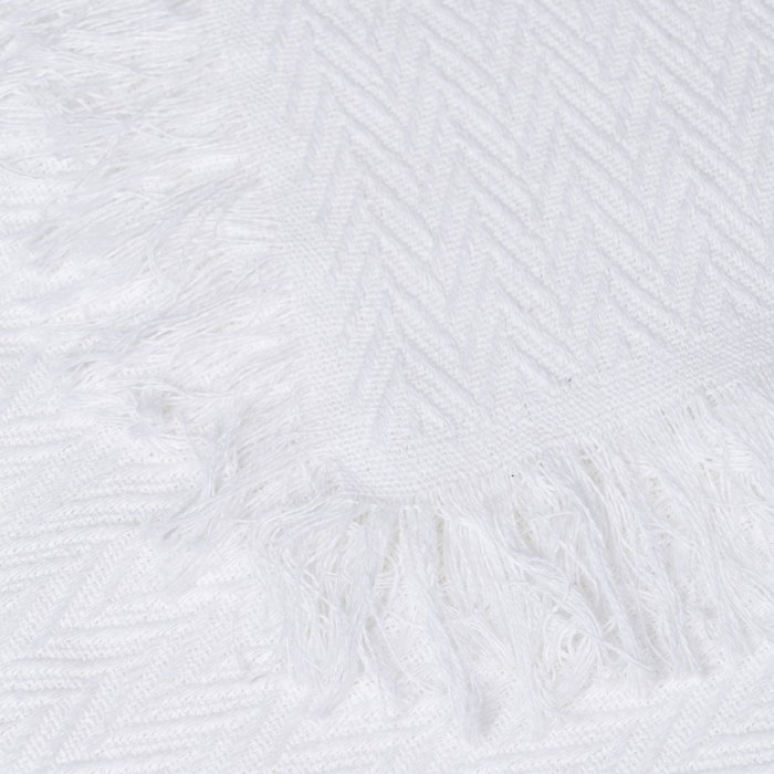 Plaid Espiga Blanco Algodón Decoración 280 X 260 cm