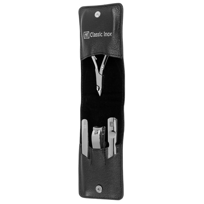 Zwilling Set de Manicura y Pedicura de 4 Piezas con Cortauñas y Estuche de Cuero