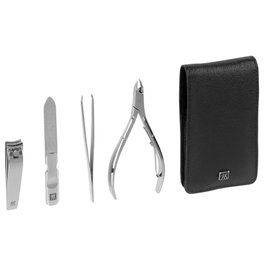 Zwilling Set de Manicura y Pedicura de 4 Piezas con Cortauñas y Estuche de Cuero