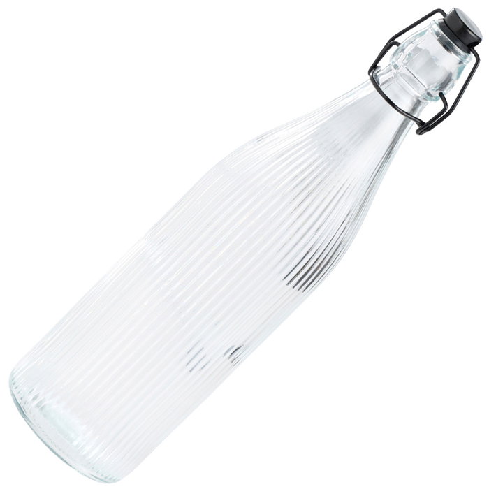 Day Botella de Vidrio Rayas 1 Litro con Tapón Mecánico Day Botella de Vidrio Rayas 1 Litro con Tapón Mecánico