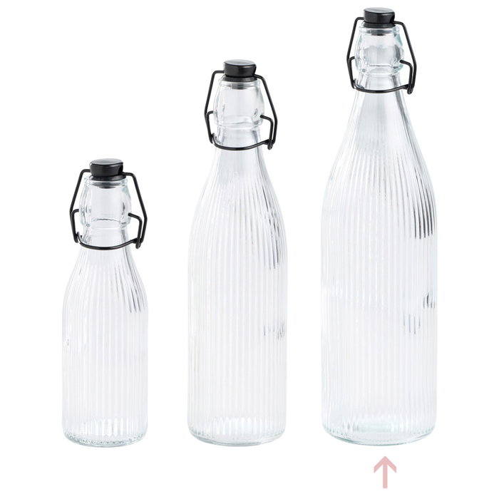 Day Botella de Vidrio Rayas 1 Litro con Tapón Mecánico Day Botella de Vidrio Rayas 1 Litro con Tapón Mecánico