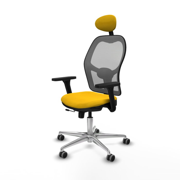 PIQUERAS Y CRESPO Silla de oficina Jorquera con mecanismo Sincro/Traslack, Amarillo y Gris PIQUERAS Y CRESPO Silla de oficina Jorquera con mecanismo Sincro/Traslack, Amarillo y Gris