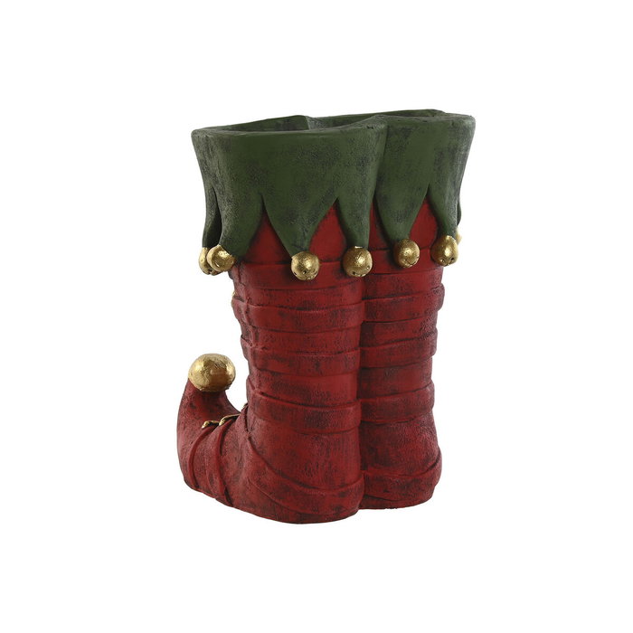 DKD Home Decor Macetero Magnesia Botas Elfo Rojo