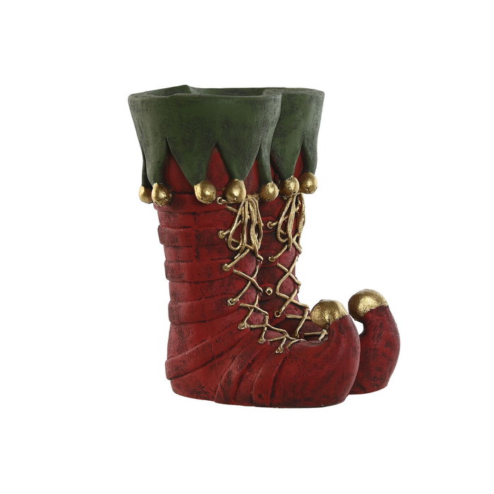 DKD Home Decor Macetero Magnesia Botas Elfo Rojo