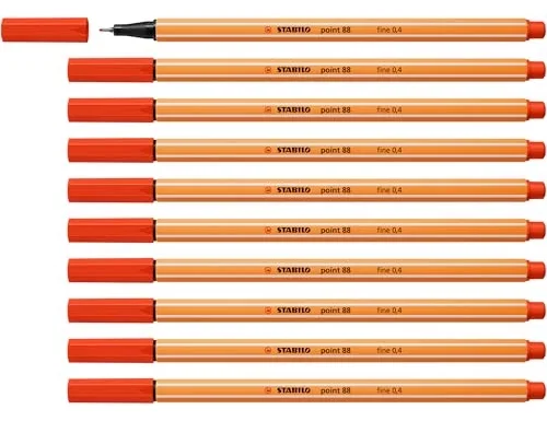 Stabilo Point 88 Rotulador Rojo 0,4 mm Caja de 10 Unidades Stabilo Point 88 Rotulador Rojo 0,4 mm Caja de 10 Unidades