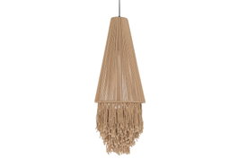 DKD Home Decor Lámpara de Techo de Algodón y Metal con Flecos, Crudo