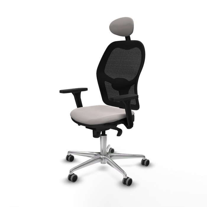 PIQUERAS Y CRESPO Silla de oficina Jorquera con mecanismo Sincro, Blanco y Negro