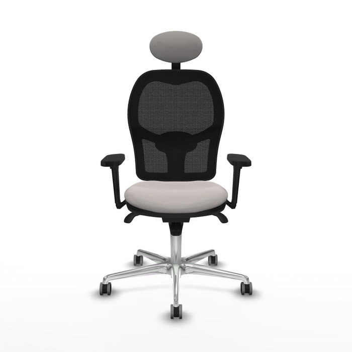 PIQUERAS Y CRESPO Silla de oficina Jorquera con mecanismo Sincro, Blanco y Negro