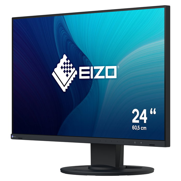 EIZO FlexScan EV2400R-BK Monitor de Oficina 23.8 Pulgadas Full HD IPS 100 Hz, 5 ms, Negro, con Altura, Giro, Pivote e Inclinación Ajustables, DisplayPort/HDMI