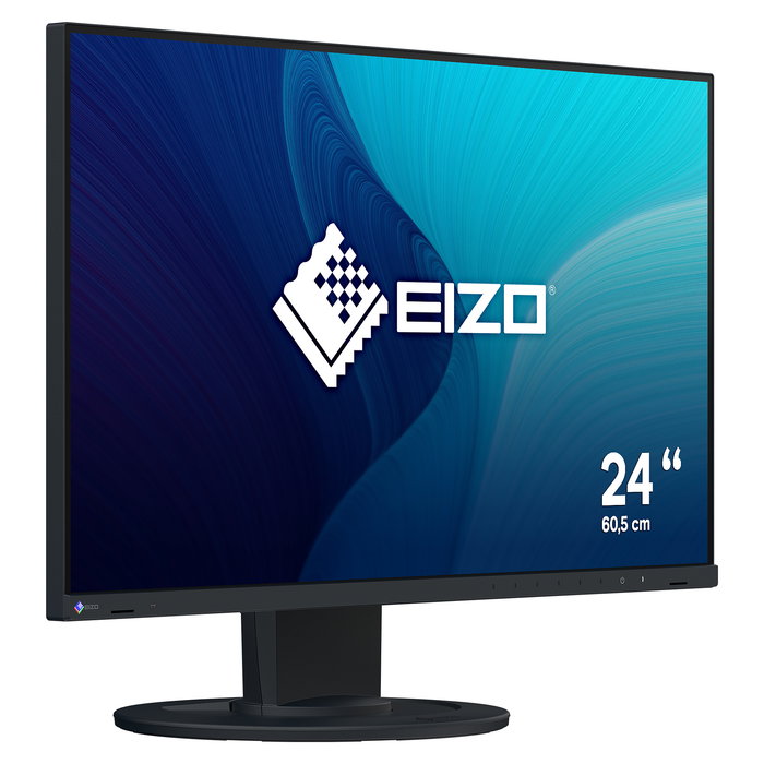 EIZO FlexScan EV2400R-BK Monitor de Oficina 23.8 Pulgadas Full HD IPS 100 Hz, 5 ms, Negro, con Altura, Giro, Pivote e Inclinación Ajustables, DisplayPort/HDMI