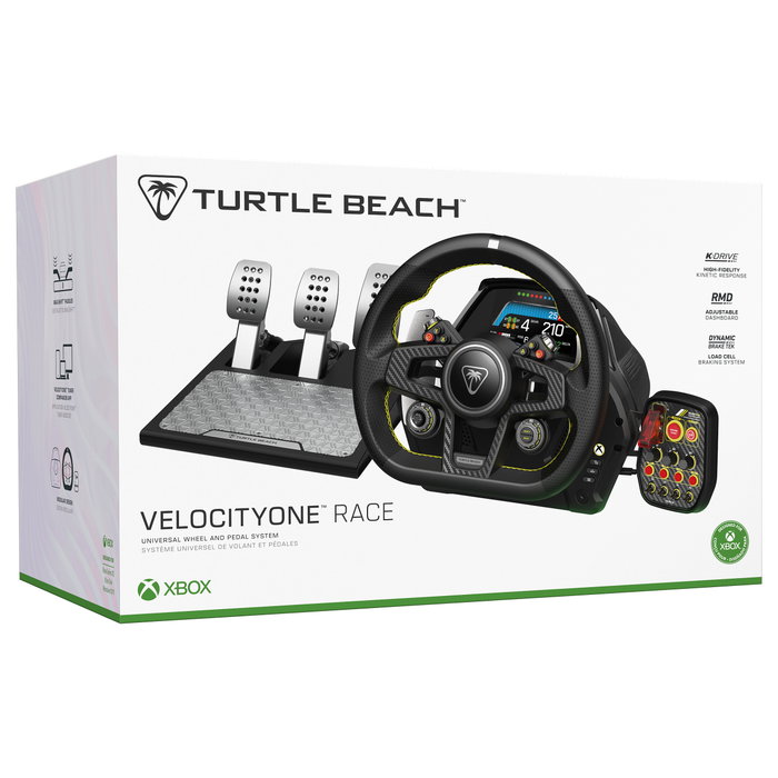 Turtle Beach VelocityOne Race Sistema de volante y pedales con Force Feedback, Negro