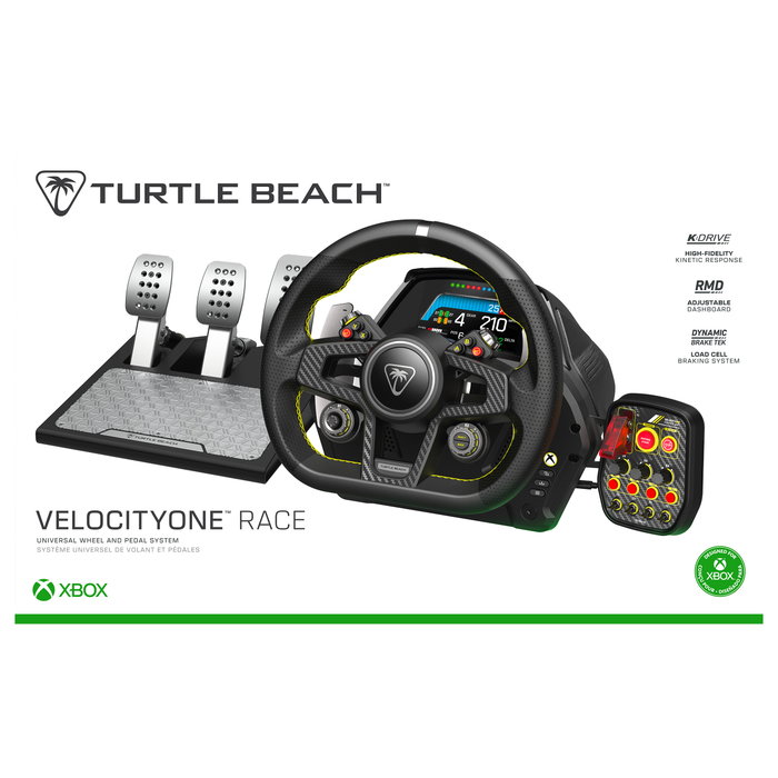 Turtle Beach VelocityOne Race Sistema de volante y pedales con Force Feedback, Negro