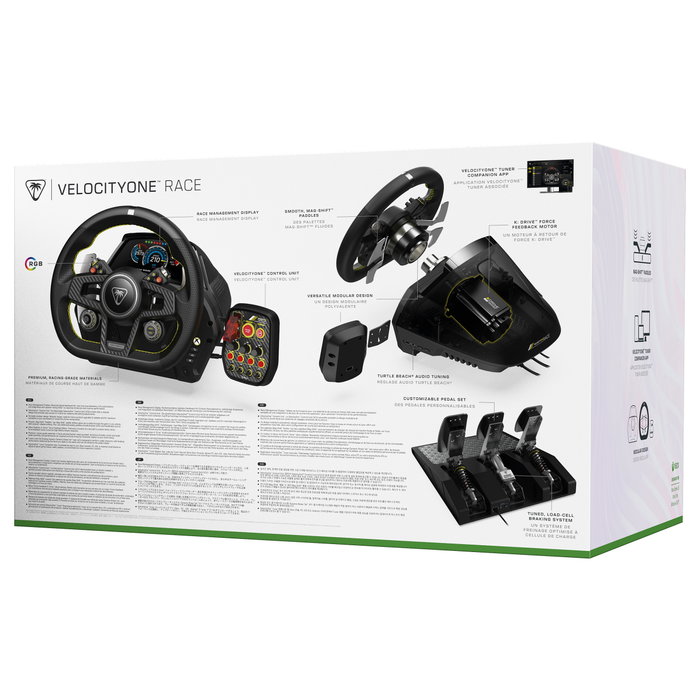 Turtle Beach VelocityOne Race Sistema de volante y pedales con Force Feedback, Negro
