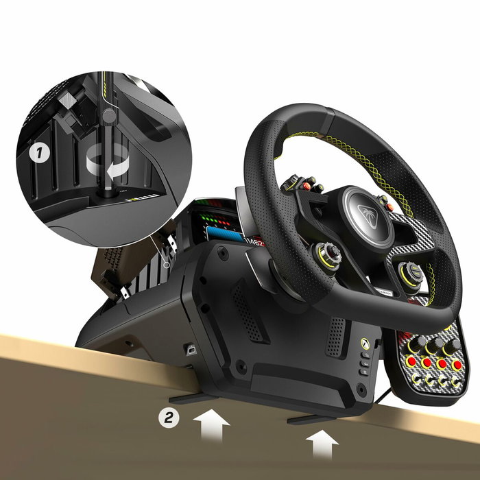 Turtle Beach VelocityOne Race Sistema de volante y pedales con Force Feedback, Negro