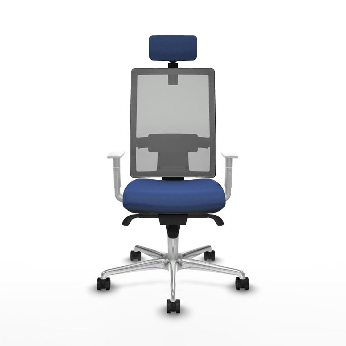 PIQUERAS Y CRESPO Silla de oficina Horna con mecanismo Sincro, Azul marino y Gris