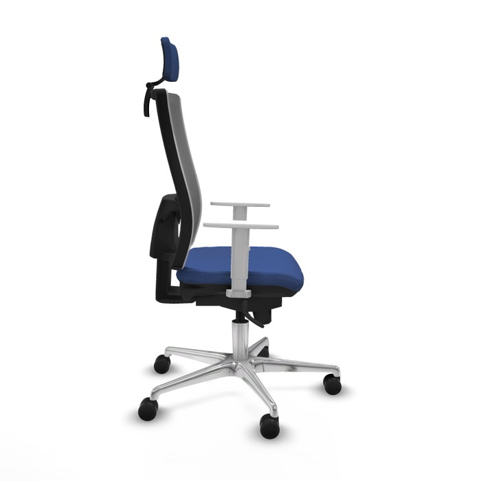 PIQUERAS Y CRESPO Silla de oficina Horna con mecanismo Sincro, Azul marino y Gris