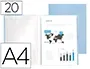 Liderpapel Carpeta Escaparate 20 Fundas Polipropileno DIN A4 Celeste Opaco