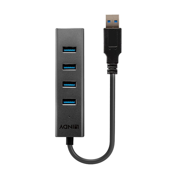 Lindy Hub USB 4 Puertos 3.2 Gen 1 Negro