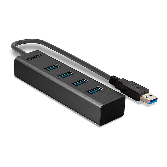 Lindy Hub USB 4 Puertos 3.2 Gen 1 Negro