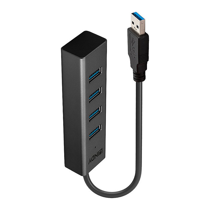 Lindy Hub USB 4 Puertos 3.2 Gen 1 Negro