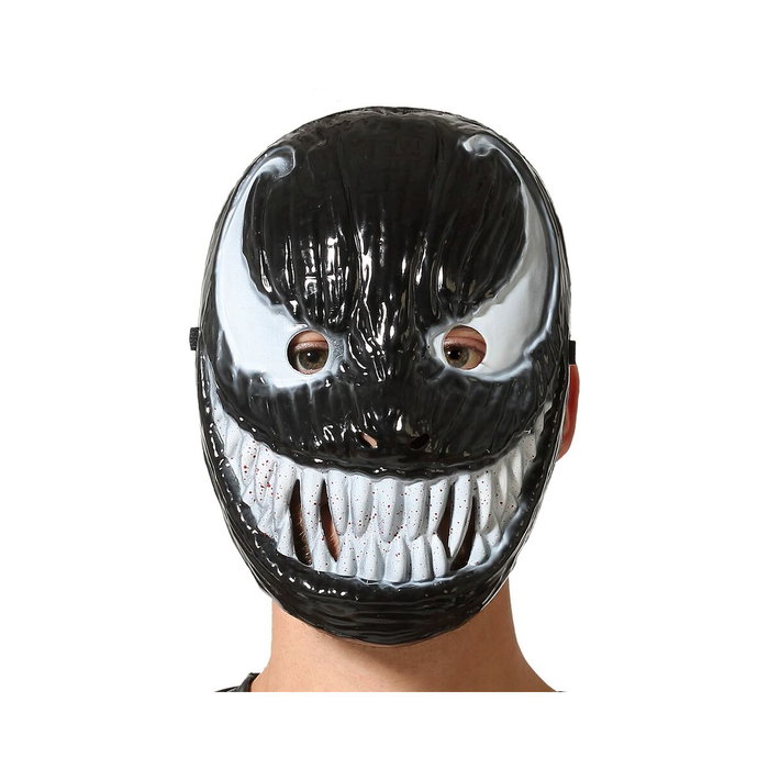 Atosa Máscara de Halloween Negra de Monstruo con Sonrisa Blanca Sangrienta Atosa Máscara de Halloween Negra de Monstruo con Sonrisa Blanca Sangrienta