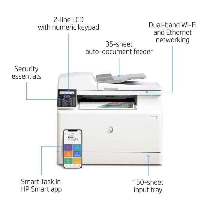 HP Color LaserJet Pro MFP M183fw Multifunción Láser 16ppm WiFi LCD 600 x 600dpi 256MB 800MHz